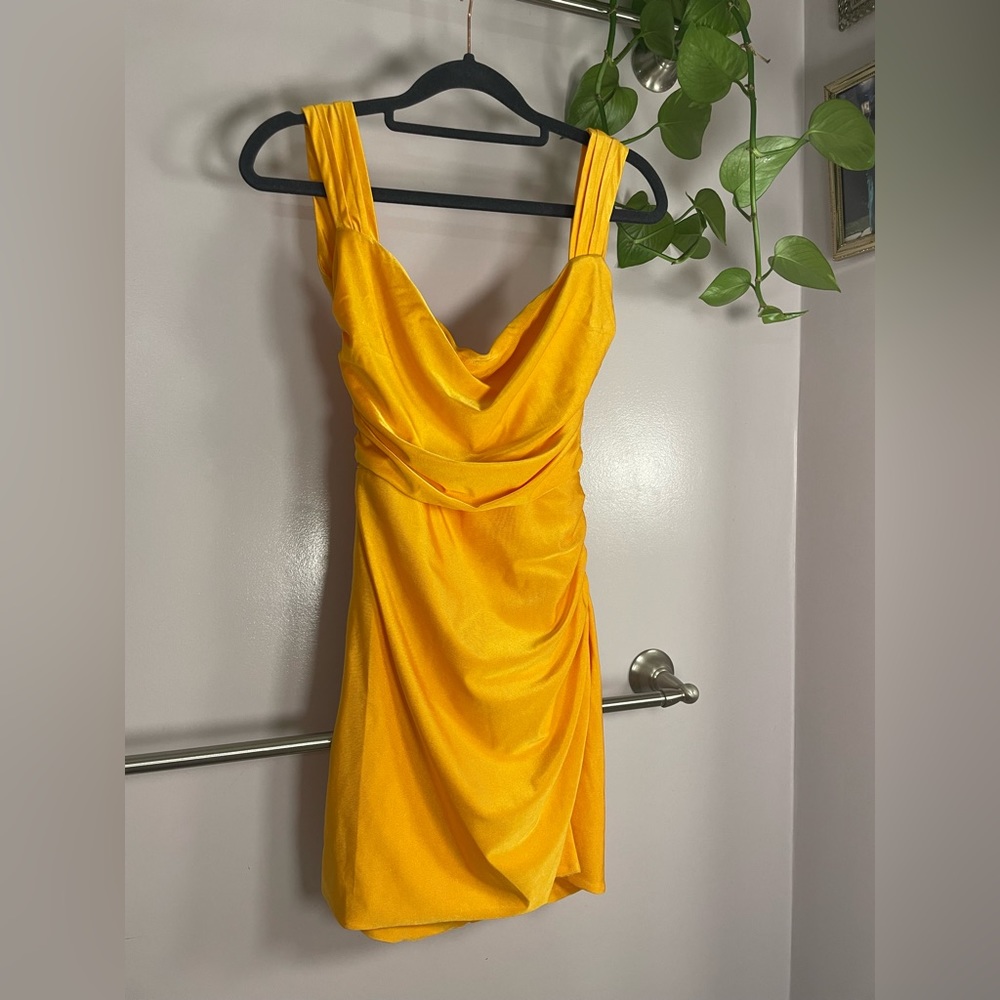 Orange mini dress